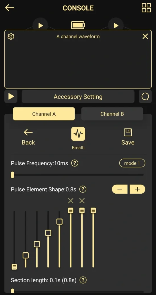 DG-LAB COYOTE 3 APP WAVE FORMS