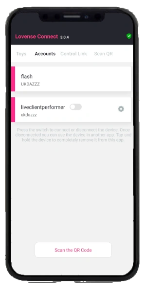 Lovense Connect App Performer Accounts