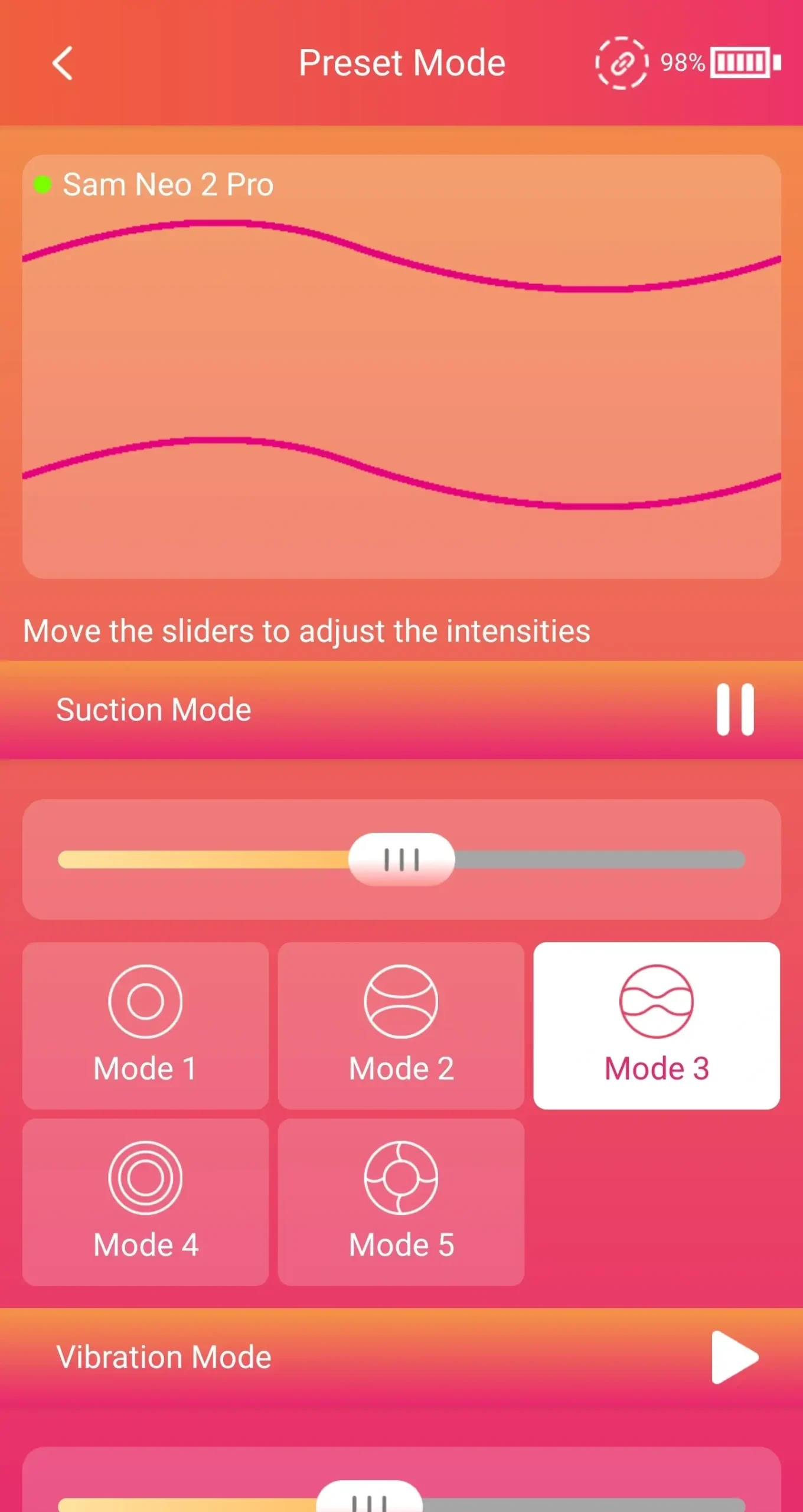 Svakom App Preset Mode Suction Functions