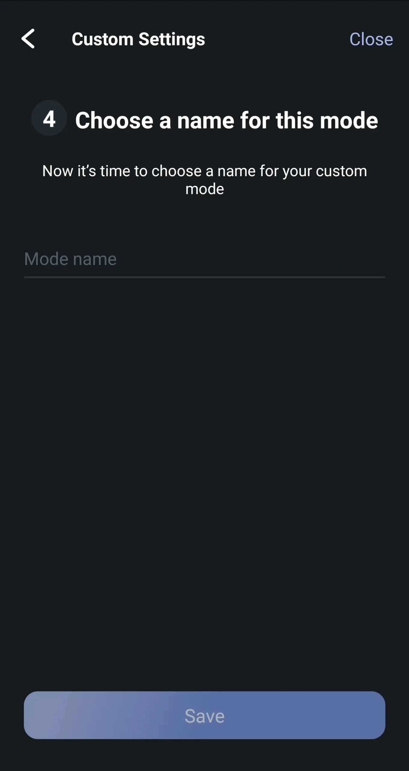 Choose Mode Name